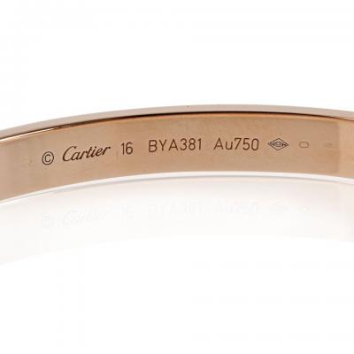  Cartier Cartier Love 18K Rose Gold Size 16 Bracelet