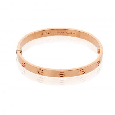  Cartier Cartier Love 18K Rose Gold Size 17 Bracelet