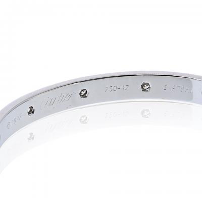  Cartier Cartier Love 18K White Gold 10 Diamonds Size 17 Bracelet