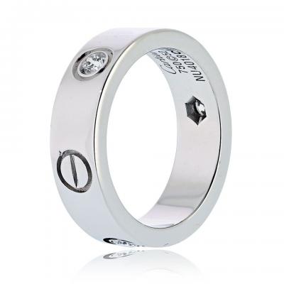  Cartier Cartier Love 18K White Gold 3 Diamond Ring