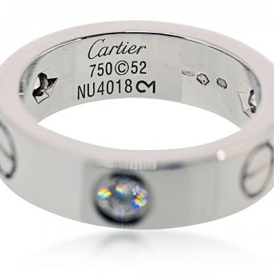  Cartier Cartier Love 18K White Gold 3 Diamond Ring