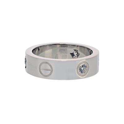  Cartier Cartier Love 18K White Gold 3 Diamond Ring