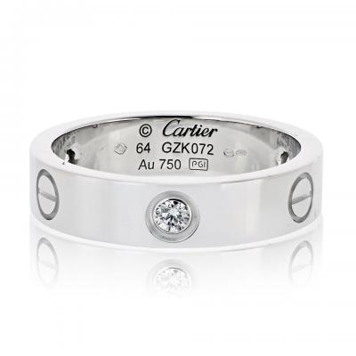  Cartier Cartier Love 18K White Gold 3 Diamond Ring