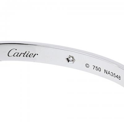 Cartier Cartier Love 18K White Gold 6 Diamonds Size 18 Bracelet