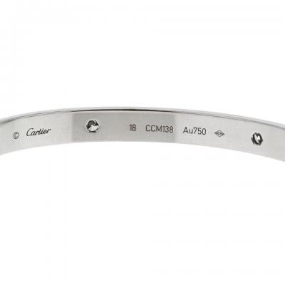  Cartier Cartier Love 18K White Gold Love 4 Diamond Size 18 Bracelet
