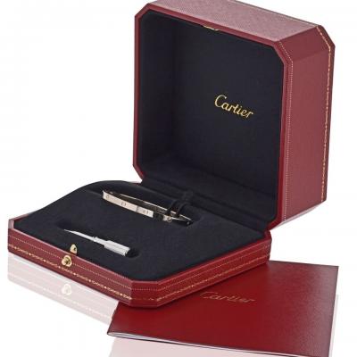  Cartier Cartier Love 18K White Gold Small Model Size 17 Bracelet