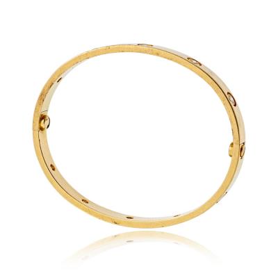  Cartier Cartier Love 18K Yellow Gold 10 Diamond Size 17 Bangle Bracelet