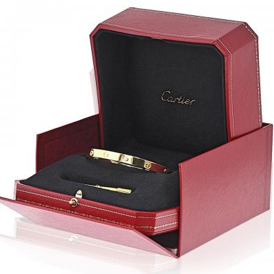  Cartier Cartier Love 18K Yellow Gold 4 Diamonds Size 19 Box and Papers Bracelet