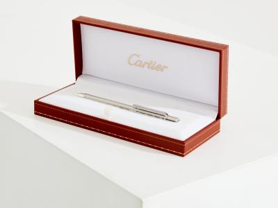  Cartier Cartier Must II ballpoint pen silver plated and palladium 1980s