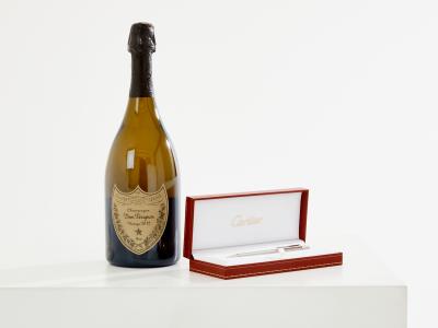  Cartier Cartier Must II ballpoint pen silver plated and palladium 1980s