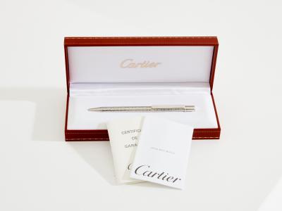  Cartier Cartier Must II ballpoint pen silver plated and palladium 1980s
