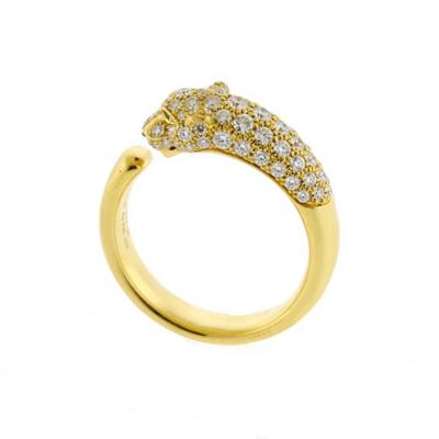  Cartier Cartier Panth re Half Pav Ring in 18K Gold with 0 68ct Diamonds