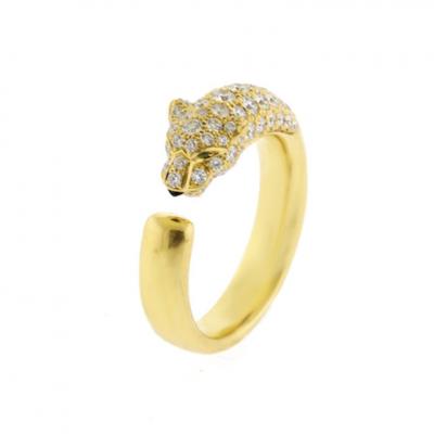  Cartier Cartier Panth re Half Pav Ring in 18K Gold with 0 68ct Diamonds