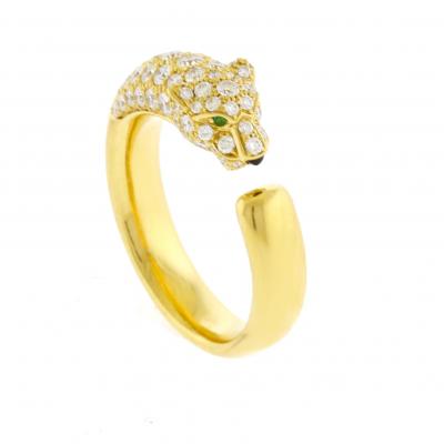  Cartier Cartier Panth re Half Pav Ring in 18K Gold with 0 68ct Diamonds