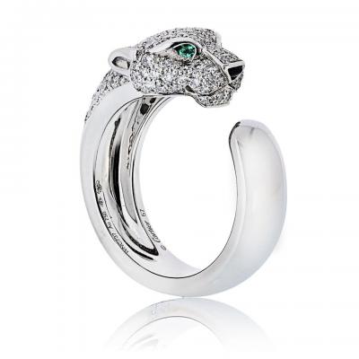  Cartier Cartier Panthere 18K White Gold Pave Lakarda Ring