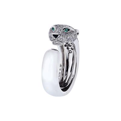 Cartier Cartier Panthere 18K White Gold Pave Lakarda Ring