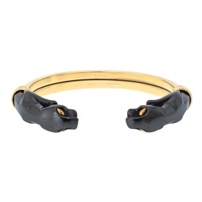  Cartier Cartier Panthere 18K Yellow Gold Silverium Double Head Bracelet