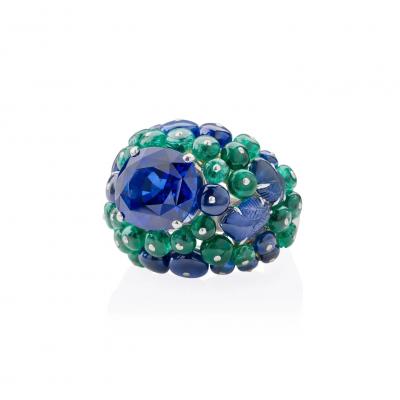 Cartier Cartier Paris Ceylon Sapphire and Emerald Boule Ring
