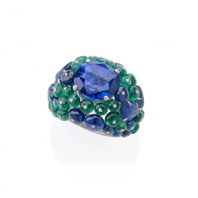 Cartier Cartier Paris Ceylon Sapphire and Emerald Boule Ring