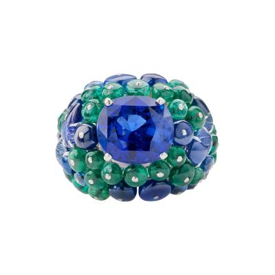  Cartier Cartier Paris Ceylon Sapphire and Emerald Boule Ring