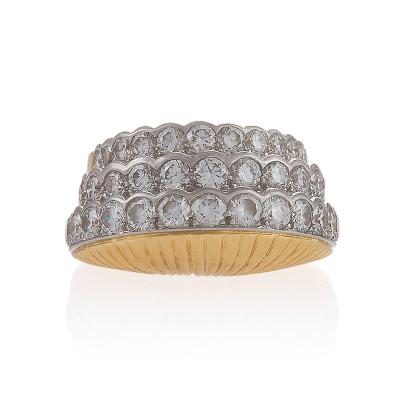  Cartier Cartier Paris Retro Step Diamond and Gold Ring