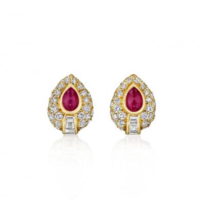 Cartier Cartier Paris Ruby and Diamond Clip Earrings