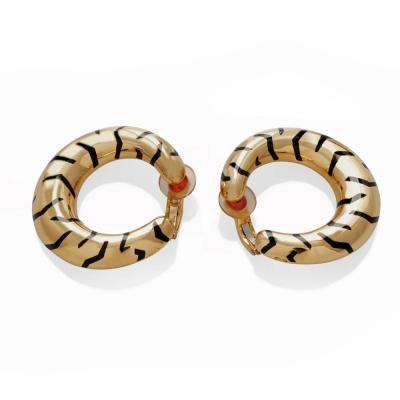 Cartier Cartier Paris Tiger Stripe Hoop Earrings