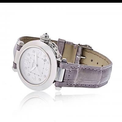  Cartier Cartier Pasha 18K White Gold 32mm Dial Diamond Markers 2398 Watch
