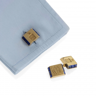  Cartier Cartier Sapphire and Gold Bar Cuff Links