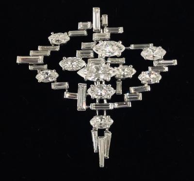 Cartier Cartier Signed Platinum Diamond Mid Century Comet Pin