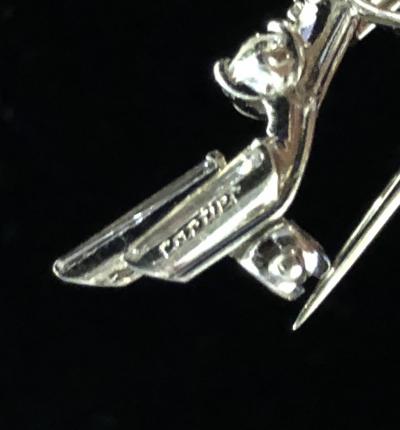 Cartier Cartier Signed Platinum Diamond Mid Century Comet Pin