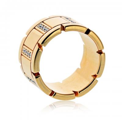  Cartier Cartier Tank Francaise 18K Yellow Gold 11mm Wide Diamond Ring