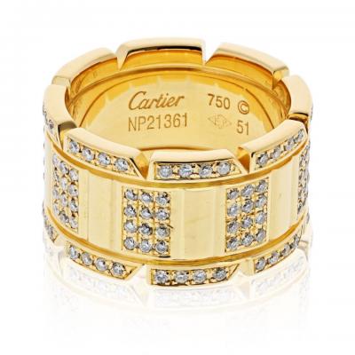  Cartier Cartier Tank Francaise 18K Yellow Gold 2 00cttw Round Diamond 11mm Wide Ring
