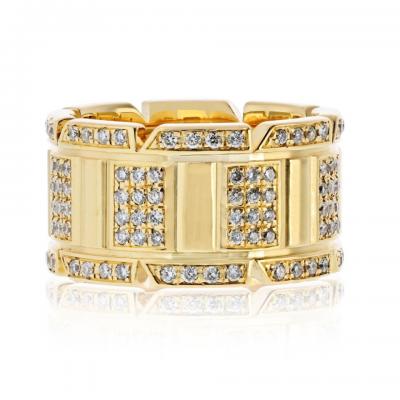  Cartier Cartier Tank Francaise 18K Yellow Gold 2 00cttw Round Diamond 11mm Wide Ring