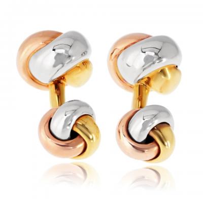  Cartier Cartier Trinity 18K Tri Color Classic Knot Cuff Links