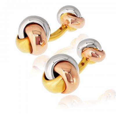  Cartier Cartier Trinity 18K Tri Color Classic Knot Cuff Links