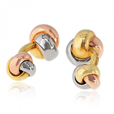  Cartier Cartier Trinity 18K Tri Color Classic Knot Cuff Links