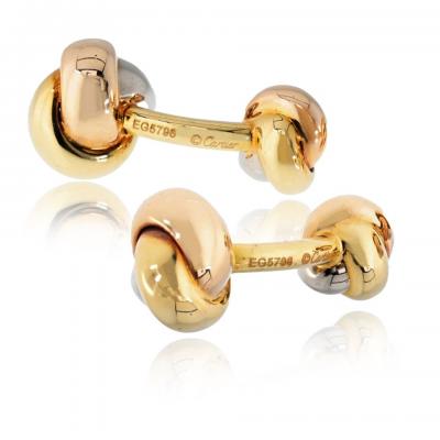  Cartier Cartier Trinity 18K Tri Color Classic Knot Cuff Links