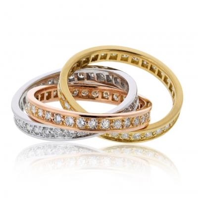  Cartier Cartier Trinity 18K Tri Color Tri Color Diamond Ring