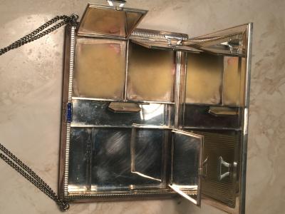  Cartier EXCEPTIONAL CARTIER STYLE ART DECO STERLING SILVER MINAUDIERE HANDBAG