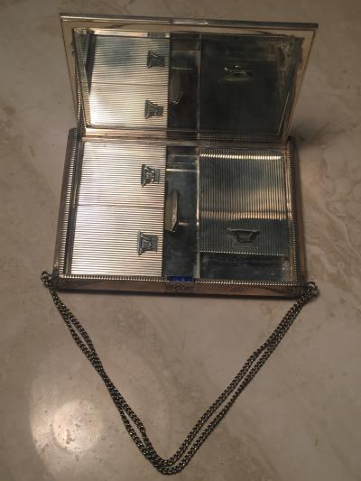  Cartier EXCEPTIONAL CARTIER STYLE ART DECO STERLING SILVER MINAUDIERE HANDBAG