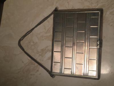  Cartier EXCEPTIONAL CARTIER STYLE ART DECO STERLING SILVER MINAUDIERE HANDBAG