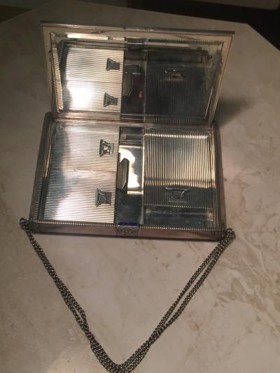  Cartier EXCEPTIONAL CARTIER STYLE ART DECO STERLING SILVER MINAUDIERE HANDBAG