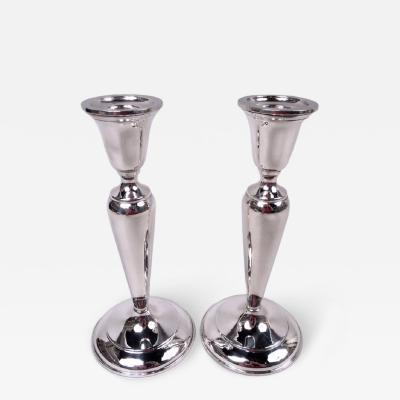  Cartier Pair of Cartier American Georgian Sterling Silver Candlesticks