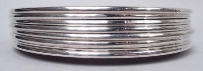  Cartier Set of 8 Cartier American Modern Sterling Silver Bread Butter Plates