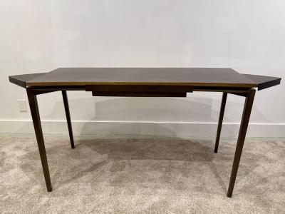  Cartier Signed Cartier Rare Bronze Desk w Lateral Extending Shelves