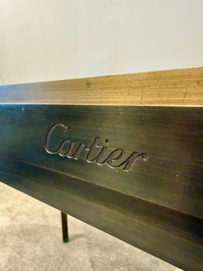  Cartier Signed Cartier Rare Bronze Desk w Lateral Extending Shelves