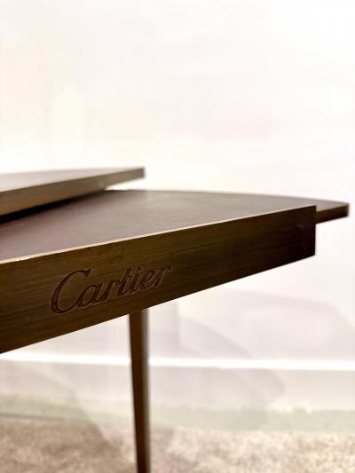  Cartier Signed Cartier Rare Bronze Desk w Lateral Extending Shelves