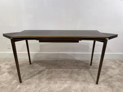  Cartier Signed Cartier Rare Bronze Desk w Lateral Extending Shelves