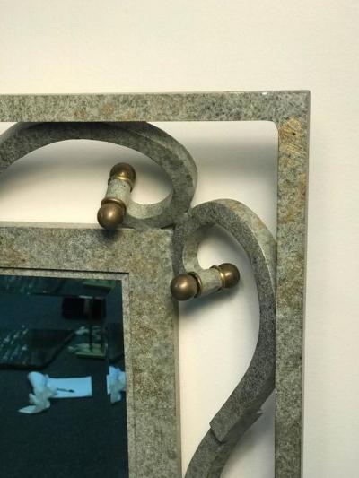  Carvers Guild Exceptional Modernistic Aluminum Wall Mirror by Carvers Guild